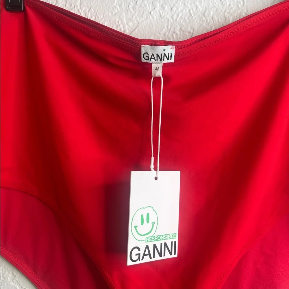 NWT Ganni Red Two-Piece High-Waist Bikini
